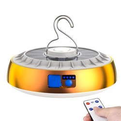 5.5v 20w Led Ufo-shaped Solar Light Super Bright Energy Saving Outdoor Power Outage Emergency Lamps Golden with RC