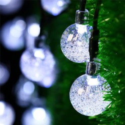 6.5M 30LED Solar-powered Bubble String Lights Night Light Garden Home Party Bar Decoration white