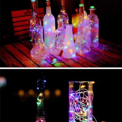 6Pcs LED Solar Cork Shaped LED String Light Holiday Outdoor Party Wedding Decoration Colorful_0.8M 9LED