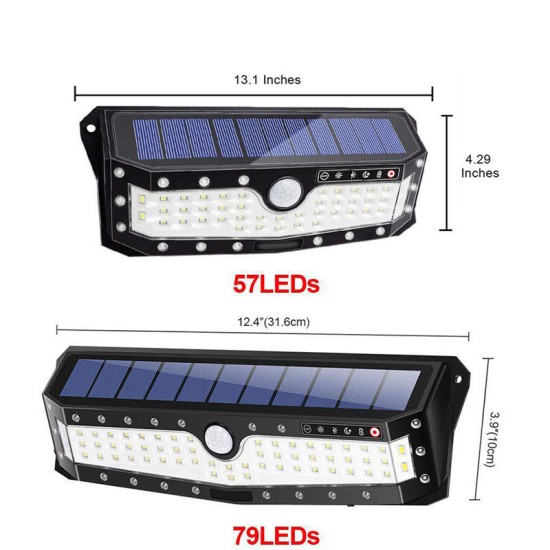 79LEDs Solar Lights Outdoor Motion Sensor Light USB Charge 3 Modes Lighting Garden Wall Lamp 79 lights black