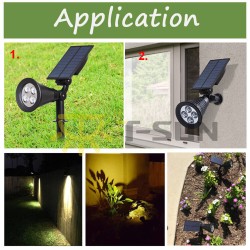 7led Solar Spot Lights Built In 2200mah Lithium Battery Outdoor Colorful Rgb Garden Lawn Landscape Lamp