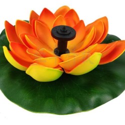 Artificial Fountains with LED Light Solar Powered Lotus Light Lamp with Water for Decoration Orange_R0903A