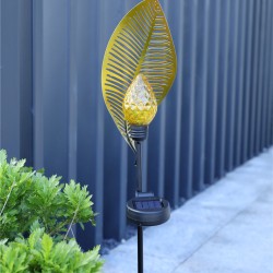 LED Solar Powered Waterproof Light Leaf Shape Outdoor Garden Decor Landscape Lawn Lamp warm light_Solar Leaf