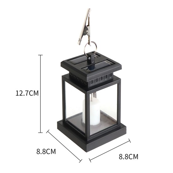 Led Hanging Solar Lantern with Clip Outdoor Retro Waterproof Landscape Light for Home Garden Decor