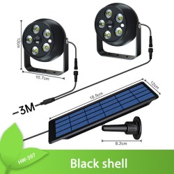 Led Solar Flood Light High-power Outdoor Waterproof Garden Wall Lamp Simulation Monitoring Spotlight Black Cold White