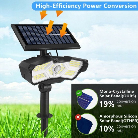 Led Solar Flood Light Super Bright 6000k Pir Motion Sensor 3 Adjustable Modes 126SMD