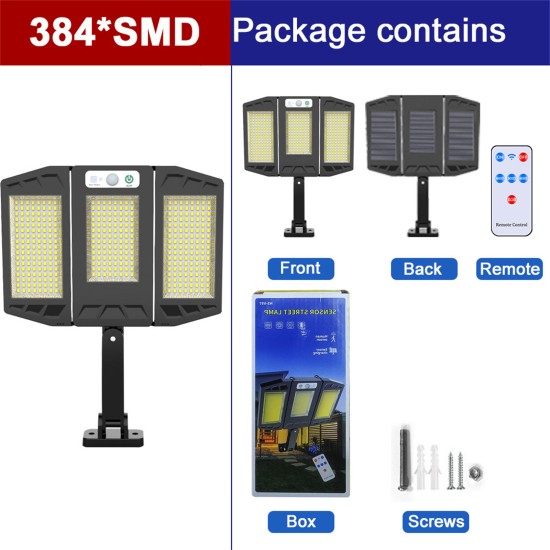 Led Solar Street Light 10000lm Waterproof Motion Sensor Outdoor Wall Lamp V97-384 RC