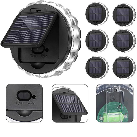 Led Solar Wall Lamp Petal Shaped 8 Modes 90 Degree Adjustable Outdoor Lighting White Light