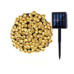 Outdoor Led Solar String Lights Waterproof Lamp 8 Modes for Room Garden Terrace 12 meters 100 lights Yellow