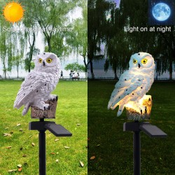 Owl Shape Solar-Powered Lawn Lamp for Outdoor Yard Garden Lighting Decoration warm light