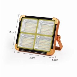Portable Solar  Outdoor  Lights Ip66 Waterproof High-brightness 4 Light Setting Large-capacity Battery Camping Emergency Household Light Orange