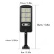 Solar Wall Light Built-in Pir Motion Sensor 3 Modes 120led Super Bright Lamp with RC