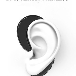 Y12 Mini Bluetooth Earphone Ear Hook Painless Wireless Bone Conduction Headset with Mic For Smartphones - Black