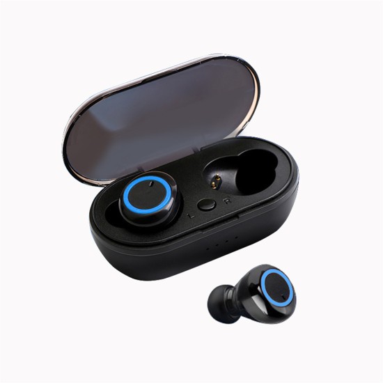Y50 Tws Bluetooth-compatible Wireless  Headphones Stereo Sports Ergonomic Design Headset Earbuds With Charging Case For Smartphone Black White