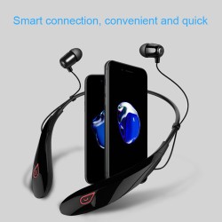 Y98 Wireless 5.0 Bluetooth-compatible Earphones Neck-mounted Magnetic Suction Sports Headphones black red