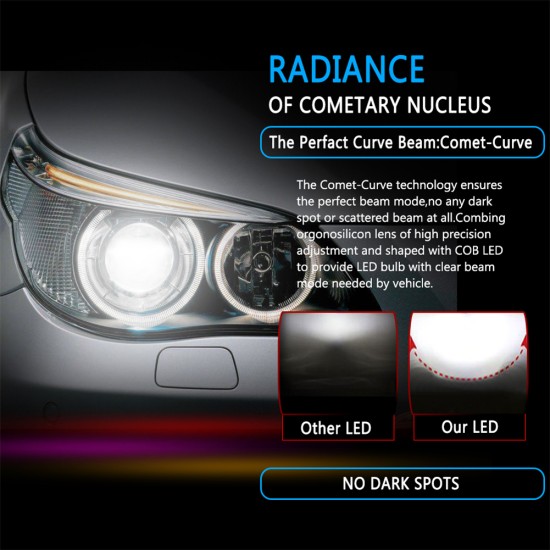 1PC Universal High Power Auto Bulbs C6 Car LED Headlights - 6000K - White Light 6000K-white_9006/HB4