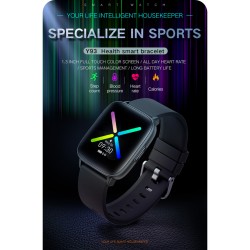 Y93 Smart Watch 1.4-inch Screen Multi-sports Pedometer Message Reminder Watch Blood Pressure Sport Smartwatch Black