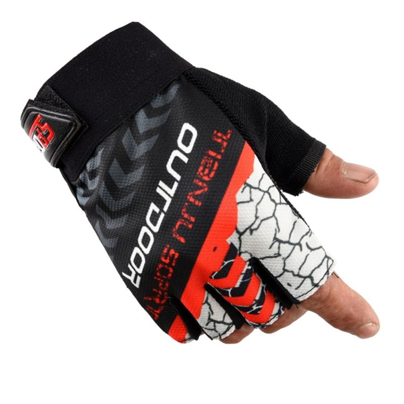 1 Pair Nylon Half Finger Gloves For Men Women Mountain Bike Fishing Fitness Yoga Non-slip Gloves rose red 1 Pair Nylon Half Finger Gloves For Men Women Mountain Bike Fishing Fitness Yoga Non-slip Gloves rose red