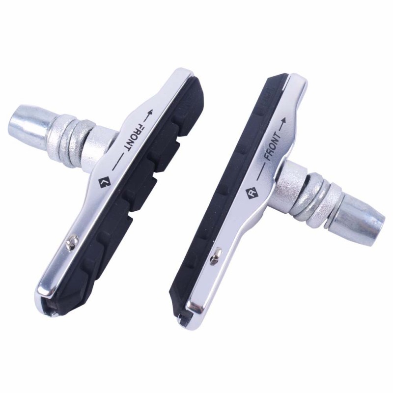 1 Pair ZTTO MTB V-Brake Pads Mountain Bike Road Bicycle Cycling Braking Blocks Rubber Holders Silver 1 Pair ZTTO MTB V-Brake Pads Mountain Bike Road Bicycle Cycling Braking Blocks Rubber Holders Silver