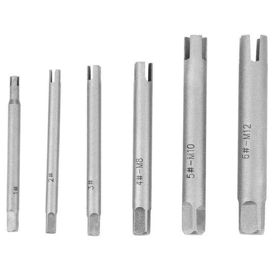 1 Set Screw Extractor Steel Broken Peeled Tap Remover Speedy Grab and Fixing Screw Tool 6pcs