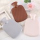 1000ml Hot  Water  Bottle, Classic Solid Color Thick Silicone Rubber Bag, Explosion-proof Anti-scalding Injection Style Hand Warmers Off white