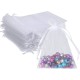 100Pcs Organza Bags Mesh Candy Bags Drawstring Jewelry Pouches for Present Wedding Giveaways 5in x 7in/ 13 x 18cm black