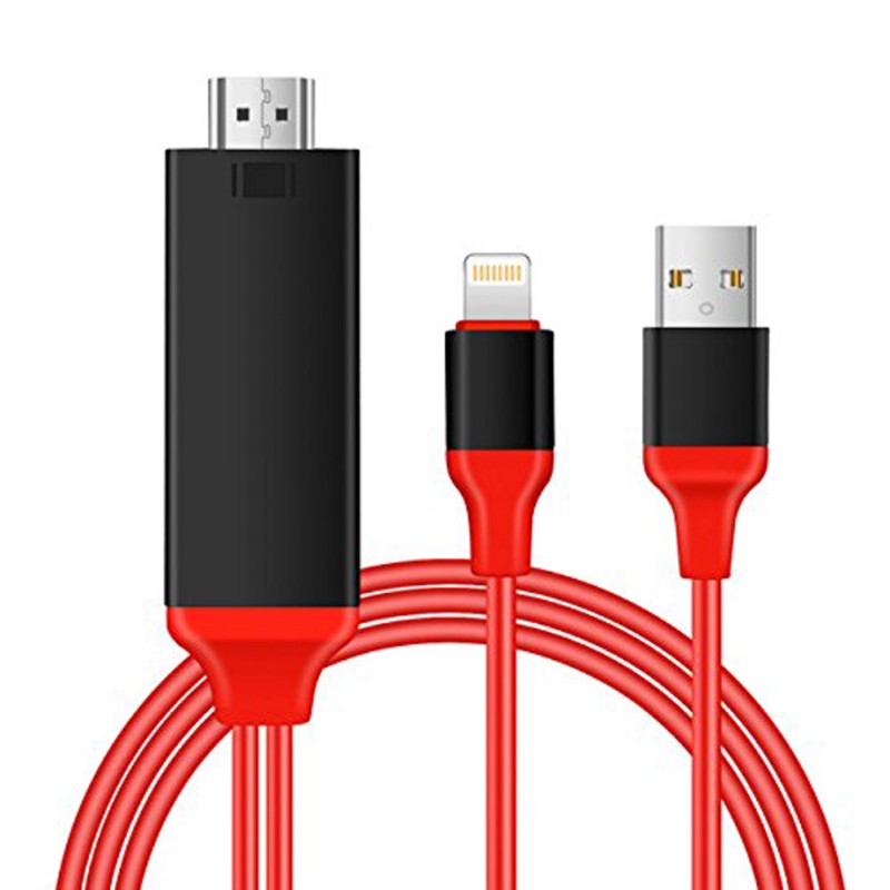 1080P 8-pin to HDMI Cable 8-pin Digital AV to HDMI Adapter for iPhone,iPad,iPod red 1080P 8-pin to HDMI Cable 8-pin Digital AV to HDMI Adapter for iPhone,iPad,iPod red