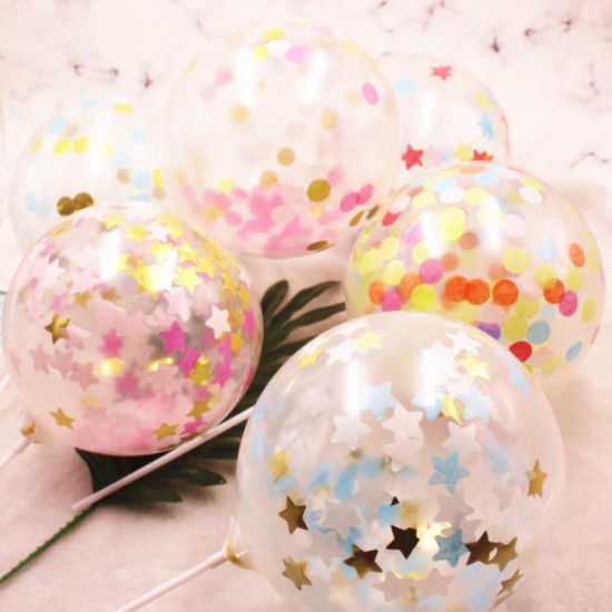 10pcs 12inch Confetti Balloon Romantic Wedding Decoration Sequin Clear Balloons Birthday Party Supplies 12-inch color foam balloon