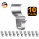 10pcs Creative Stainless Steel Wall Mounted Drill Free Hook Hanger for Kitchen Bathroom 10 pieces