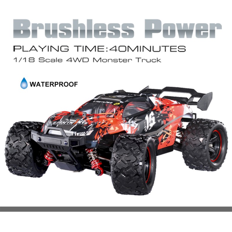 1/18 2.4G RC Car 52km/h High Speed Off-road Vehicle Rechargeable Brushless Remote Car For Boys Gifts 18421 red 1/18 2.4G RC Car 52km/h High Speed Off-road Vehicle Rechargeable Brushless Remote Car For Boys Gifts 18421 red