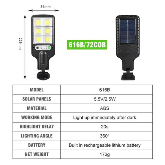 1200w Led Solar Flood Light 3 Modes Ip65 Waterproof Outdoor Pir Motion Sensor Garden Lamp with RC