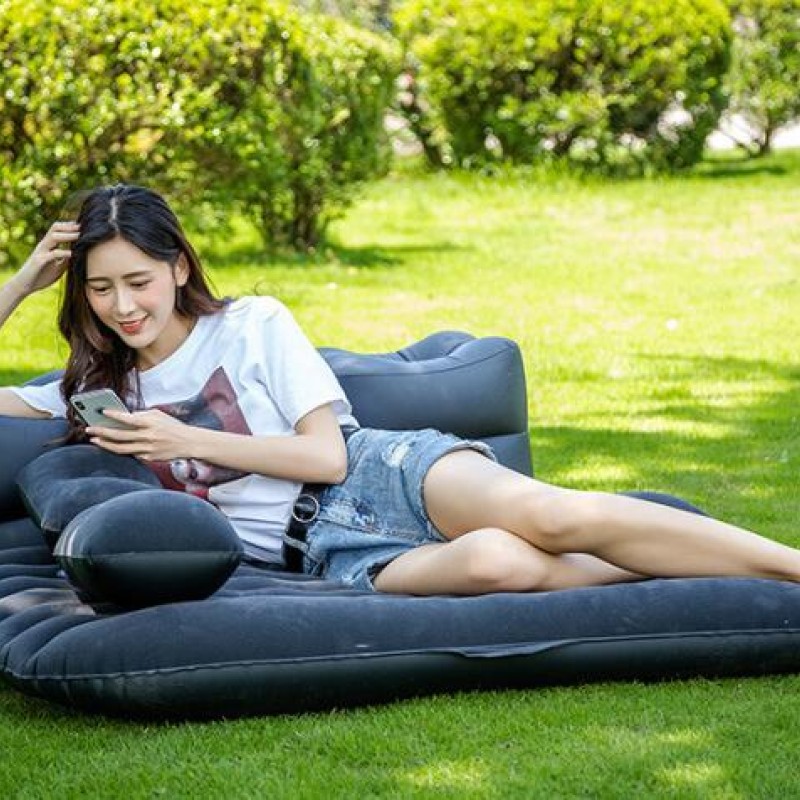 (135 * 70CM) Car Inflatable Bed Cushion Adult Car Travel Large Parts Split foot gray (135 * 70CM) Car Inflatable Bed Cushion Adult Car Travel Large Parts Split foot gray