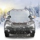 140cmx120cm Car Windscreen Frost Cover Snow Magnetic Cover Windshield General Car Cover with Two Mirror Covers white