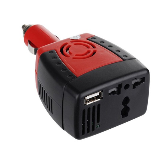 150W Car Power Inverter DC 12V To AC 110V USB 5V Auto Charger Adapter For Laptop Black