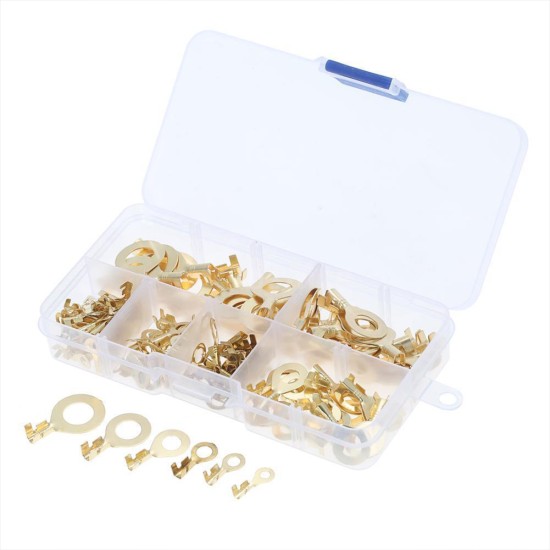 150pcs Ring Terminal Kit Ring Lugs Eyes Copper Crimp Terminals Cable Lug Wire Connector M3-m10