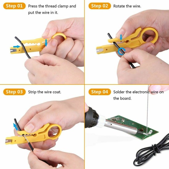 15Pcs Soldering Iron Kit Electronics 60W Adjustable Temperature Welding Tool 220V EU Plug 15-piece set