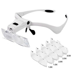 1x 1.5x 2x 2.5x 3.5x Portable Head-mounted Magnifying Glass Frame/head Rope Interchangeable Reading Magnifier