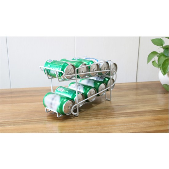 2 Layers Tabletop Storage Rack for Refrigerator Drink Can Beer Cola Shelf As shown