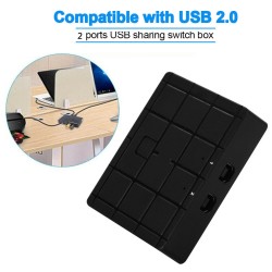 2 Port USB 2.0 Sharing Switcher Adapter Switch Box for PC Scanner Printer Manual black