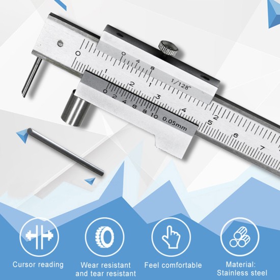 200mm Measure Scale Ruler 0.05mm Accurate Parallel Line Digital Vernier Caliper for Iron Wood Silver