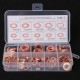 200pcs Copper Washer Red Copper Oil Seal Gasket Box Flat Washer Set