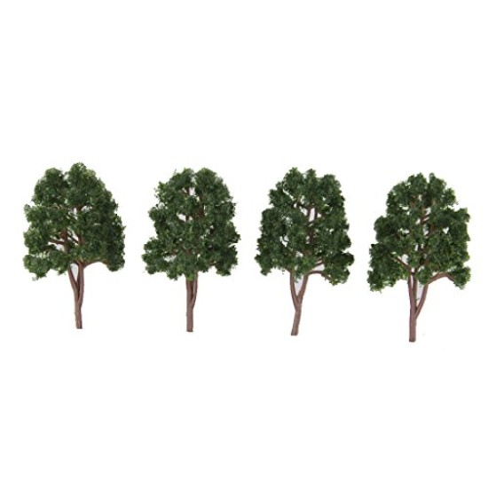 20pcs Miniature Tree Models Train Scenery Railroad Supplies Dard Green 7.5cm