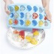 21 Grids Ice Block Mold Heart Shape Ice Tray Silicone DIY Handmade Ice Cream Chocolate Making Mould with Lid blue