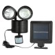 22LEDs Waterproof Dual Head Solar Human Body Induction Spotlight for Outdoor Courtyard Corridor Garden Garage black