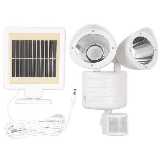 22led Double-head Solar Light Outdoor High-brightness Motion Sensor Floodlight Spotlight for Garden Landscape White