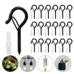 25pcs Q-type Hook with Spring Buckle Load-bearing 10kg Anti-shedding Safety Sheep Eye Nail Hook