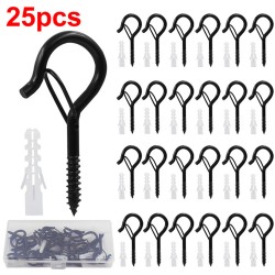 25pcs Q-type Hook with Spring Buckle Load-bearing 10kg Anti-shedding Safety Sheep Eye Nail Hook