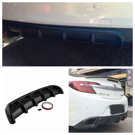 25"x 5" Universal Car Kit Rear Bumper Cover Trim Shark Fin Spoiler Lip Diffuser black