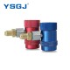 2PCS Auto AC R1234yf Quick Couplers Adapters Conversion Kit With Manual Red blue