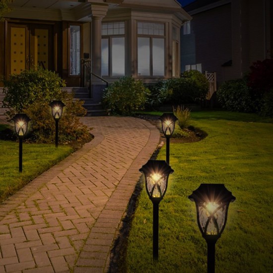 2Pcs LED Solar Lawn Light Garden Pathway Outdoor Landscape Lighting White light